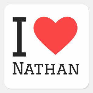 I love Nathan Square Sticker