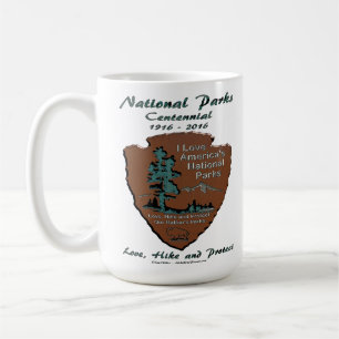 I Love National Parks Centennial Art Print Coffee Mug