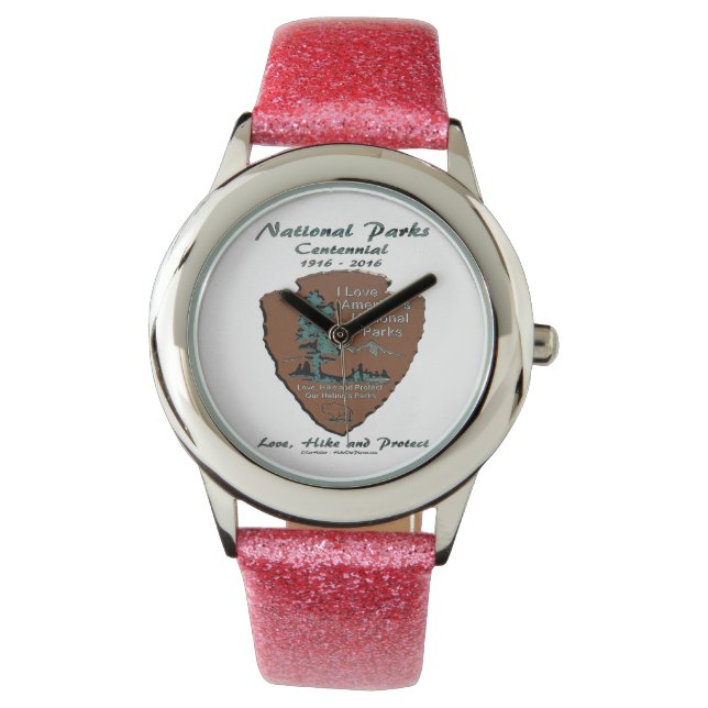 I Love National Parks Centennial Art Print Watch (Front)