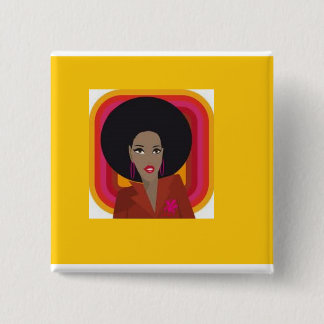 I love natural diva style 15 cm square badge