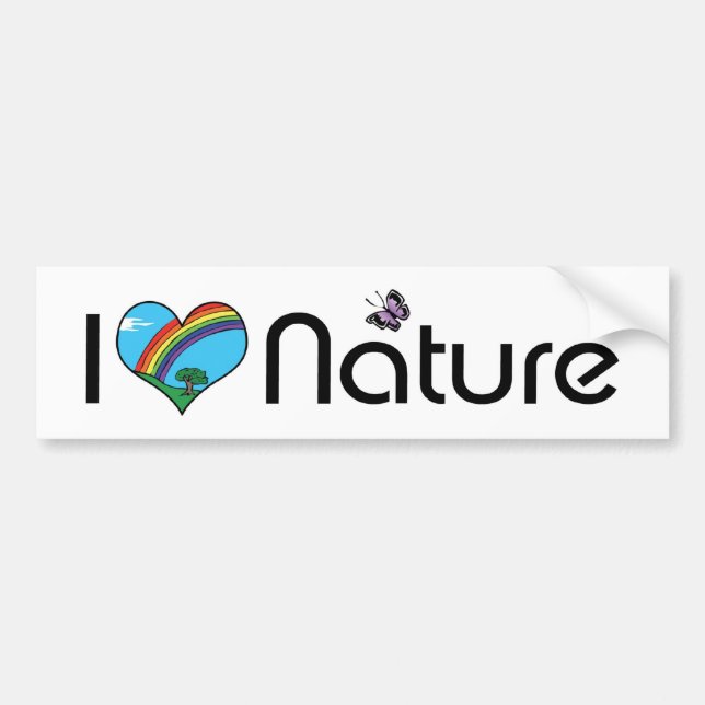 I Love Nature Bumper Sticker (Front)