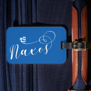 I Love Naxos, Greek Flag Luggage Tag