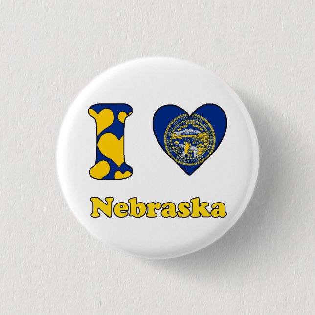 I love Nebraska 3 Cm Round Badge (Front)