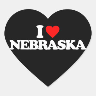 I LOVE NEBRASKA HEART STICKER