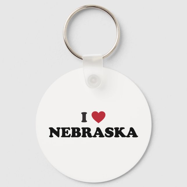 I Love Nebraska Key Ring (Front)