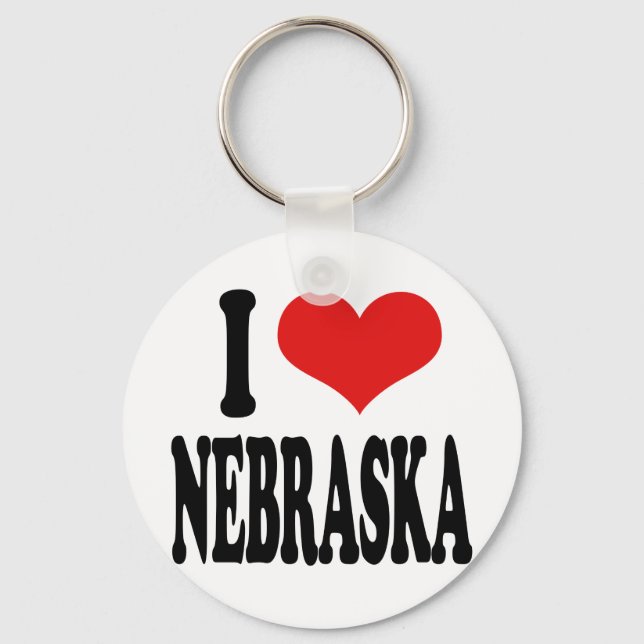 I Love Nebraska Key Ring (Front)