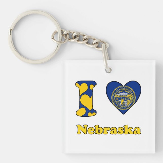 I love Nebraska Key Ring (Front)