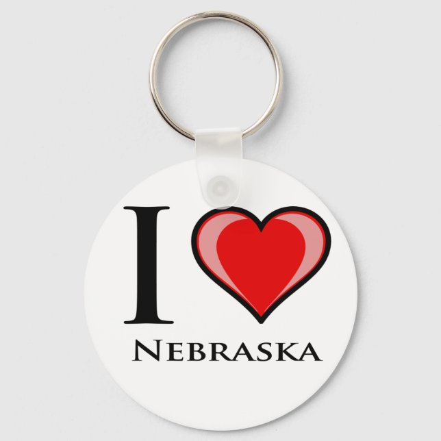 I Love Nebraska Key Ring (Front)