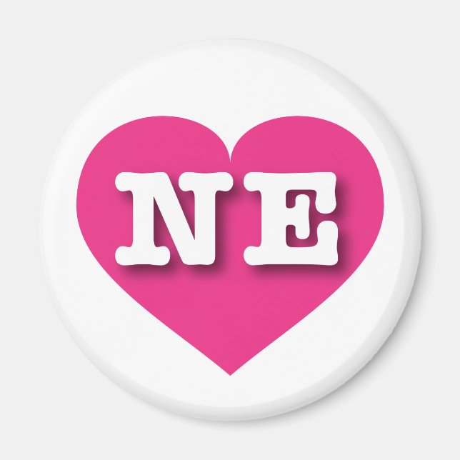 I love Nebraska - NE hot pink heart Magnet (Front)