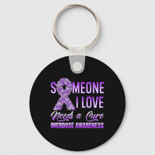 I Love Needs A Cure Overdose Awareness Ribbon Key Ring