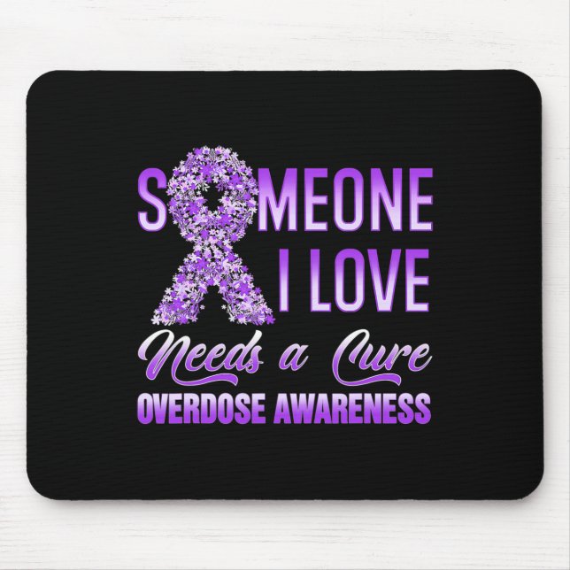 I Love Needs A Cure Overdose Awareness Ribbon  Mouse Pad (Front)