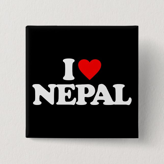 I LOVE NEPAL 15 CM SQUARE BADGE (Front)