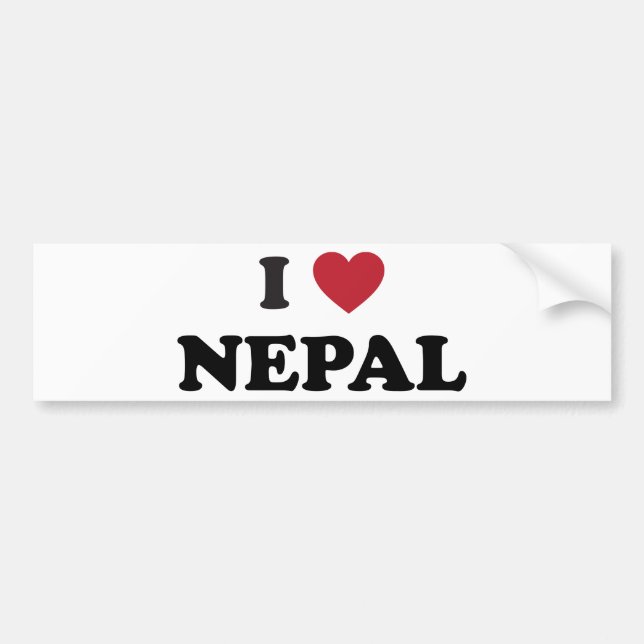 I Love Nepal Bumper Sticker (Front)