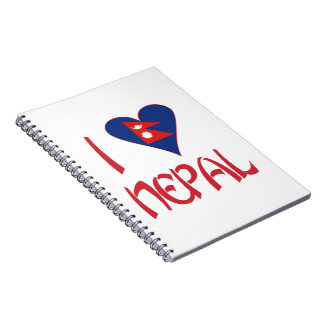I Love (Nepalese Heart Flag) Nepal Notebook