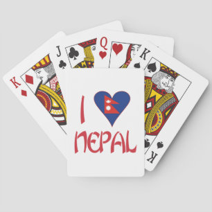 I Love (Nepalese Heart Flag) Nepal Playing Cards
