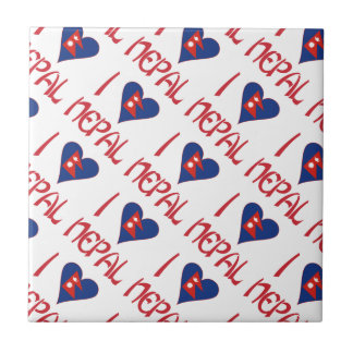I Love (Nepalese Heart Flag) Nepal Tiled Ceramic Tile