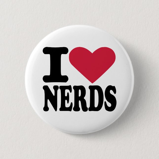I love nerds 6 cm round badge (Front)