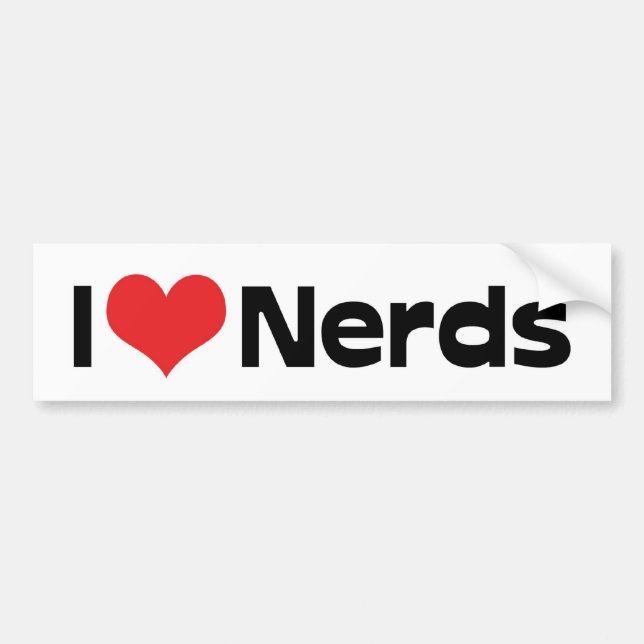 I Love Nerds Bumper Sticker (Front)