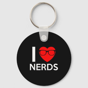 I Love Nerds Gles Funny Heart Valentines Gift Men Key Ring