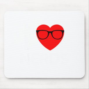 I Love Nerds Gles Funny Heart Valentines Gift Men  Mouse Pad