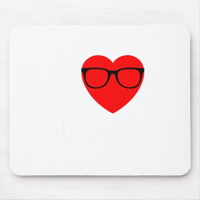 I Love Nerds Gles Funny Heart Valentines Gift Men  Mouse Pad (Front)