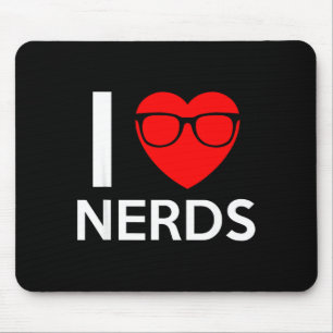I Love Nerds Gles Funny Heart Valentines Gift Men  Mouse Pad