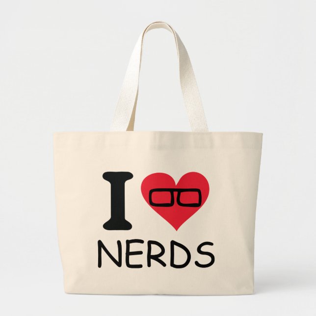 i love nerds large tote bag (Front)