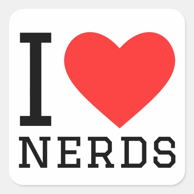 I love nerds square sticker (Front)