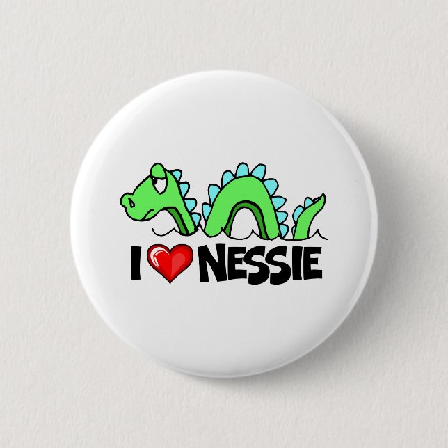 I Love Nessie 6 Cm Round Badge (Front)