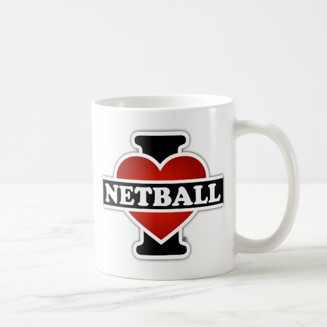 I Love Netball Coffee Mug (Right)