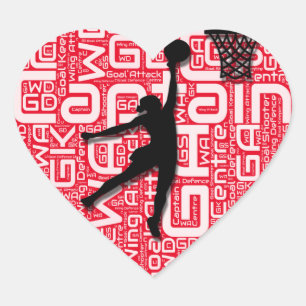 I Love Netball Heart Sticker