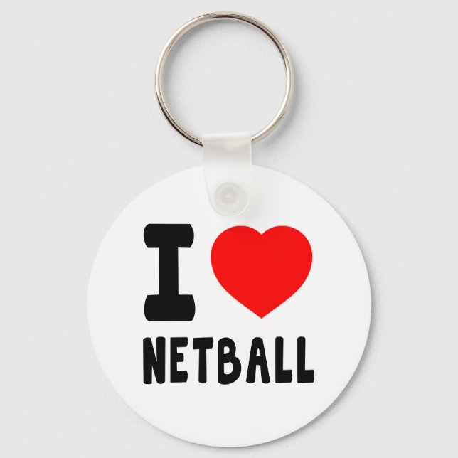 I Love Netball Key Ring (Front)