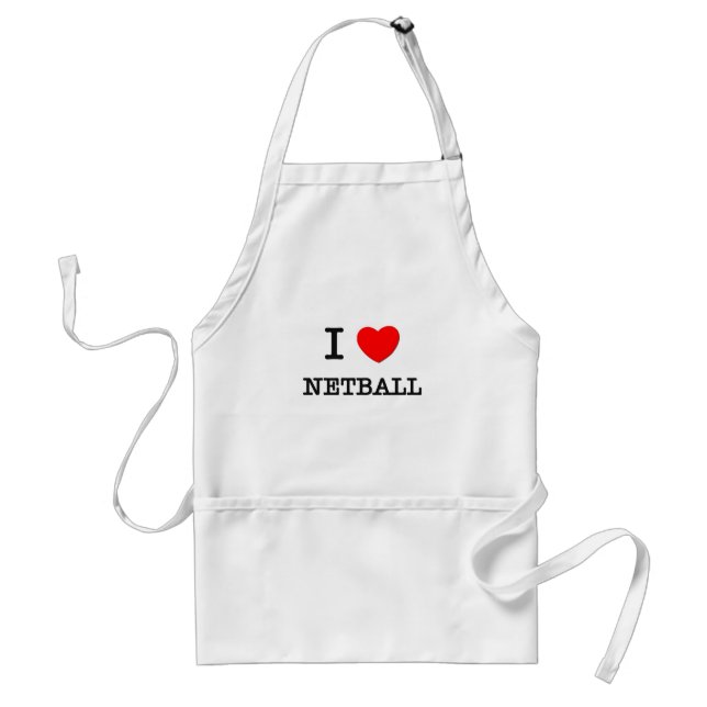 I Love Netball Standard Apron (Front)