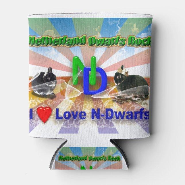 I love Netherland Dwarf Bunnies Can Cooler (Front)