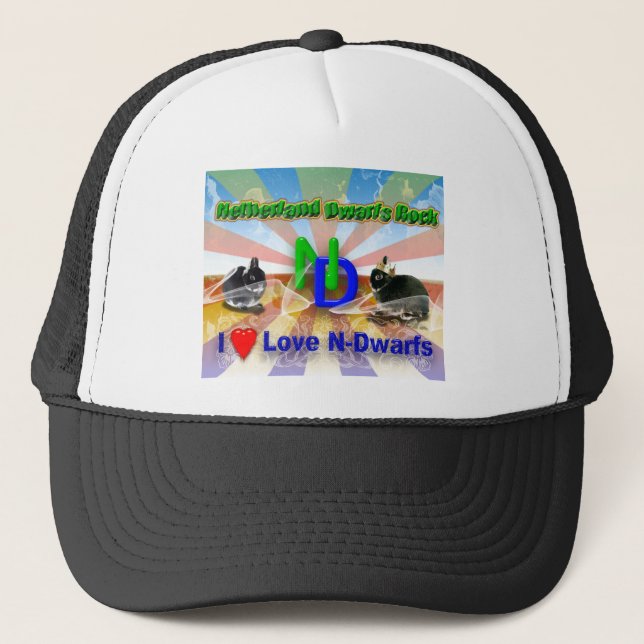 I love Netherland Dwarf Bunnies Trucker Hat (Front)