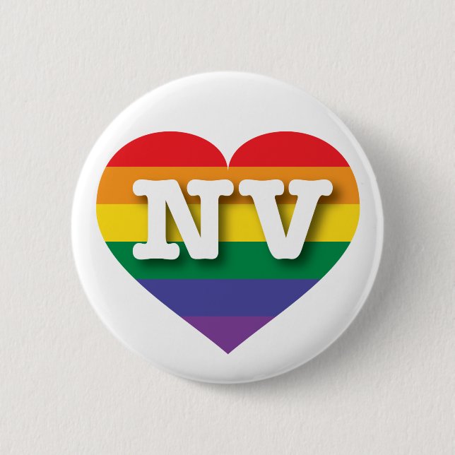 I love Nevada Gay Pride Rainbow Heart 6 Cm Round Badge (Front)