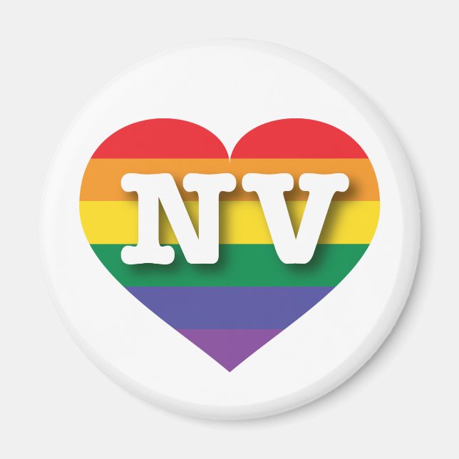 I Love Nevada Rainbow Heart Magnet (Front)