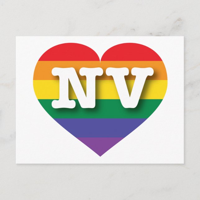 I Love Nevada Rainbow Heart Postcard (Front)