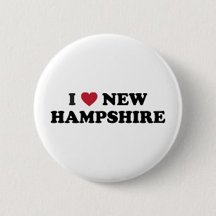 I Love New Hampshire 6 Cm Round Badge