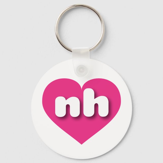 I love New Hampshire - nh hot pink heart Key Ring (Front)