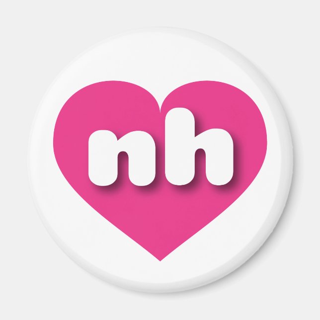 I love New Hampshire - nh hot pink heart Magnet (Front)