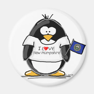 I Love New Hampshire Penguin Magnet