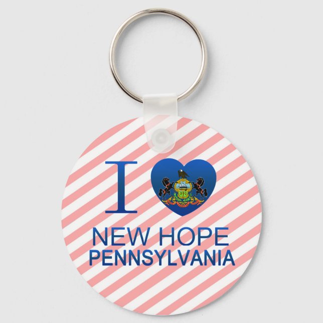 I Love New Hope, PA Key Ring (Front)