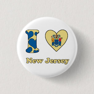 I love New Jersey 3 Cm Round Badge