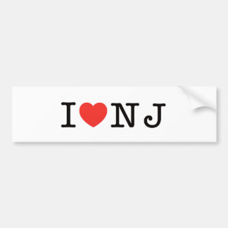 I LOVE New Jersey Bumper Sticker