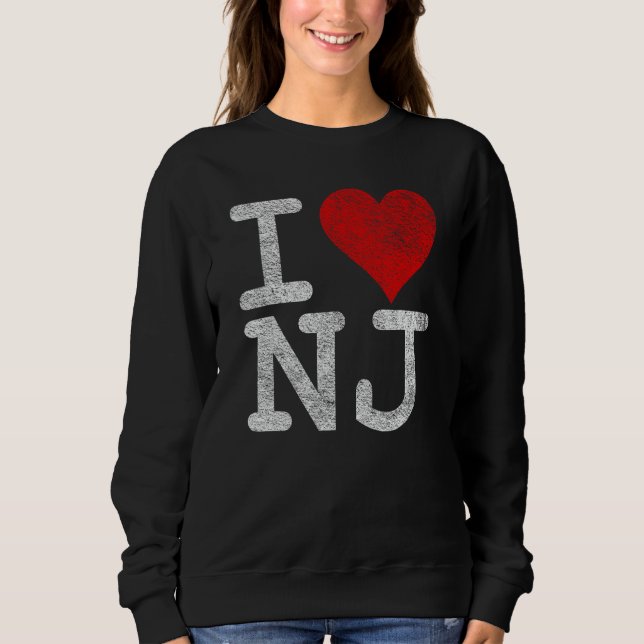 I Love New Jersey I Heart NJ Sweatshirt (Front)