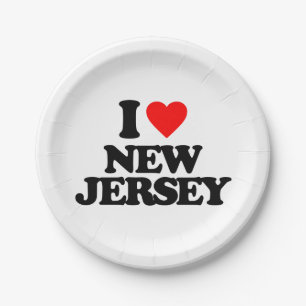 I LOVE NEW JERSEY PAPER PLATE