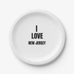 I LOVE  NEW JERSEY PAPER PLATE