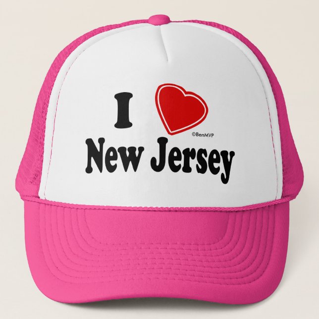 I Love New Jersey Trucker Hat (Front)