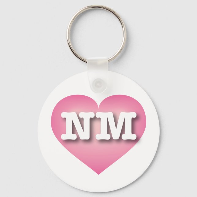 I love New Mexico - NM pink fade heart Key Ring (Front)